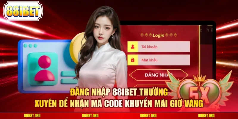 Đăng nhập 88IBET thường xuyên để nhận mã code khuyến mãi giờ vàng